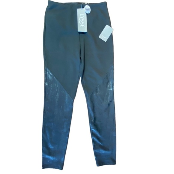 LYSSE Liquid Black Coated Panel Leggings, NWT - Picture 1 of 11